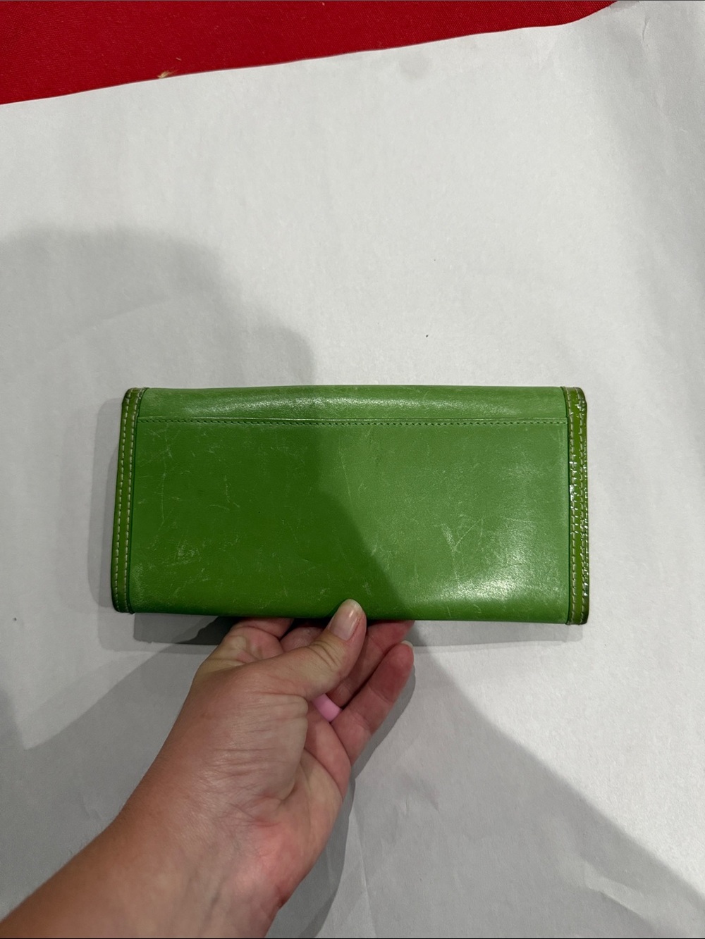 Vintage Coach Green Leather Trifold Wallet - Picture 3 of 3